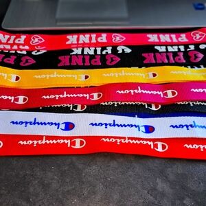 Champion, Pink Lanyards and Off White Wristlets